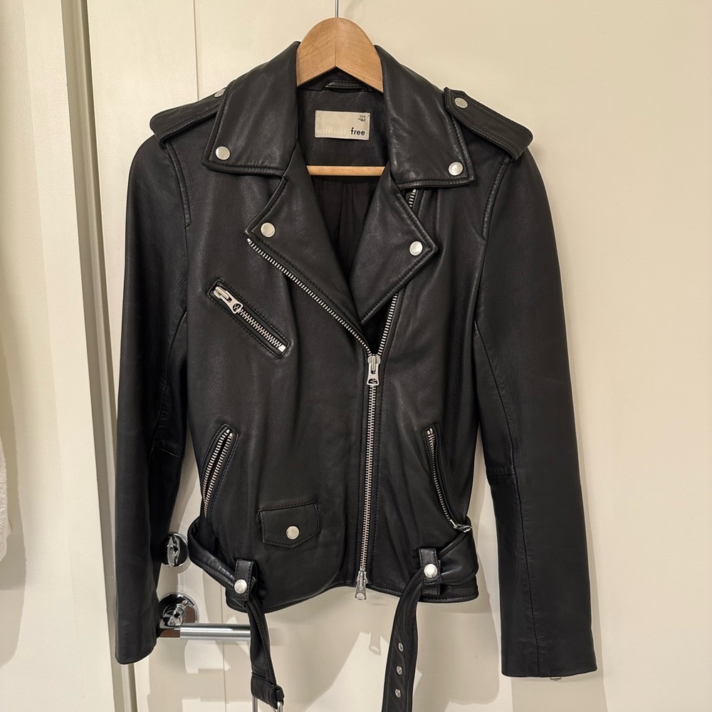 Aritzia Leather Jacket (black); XXS